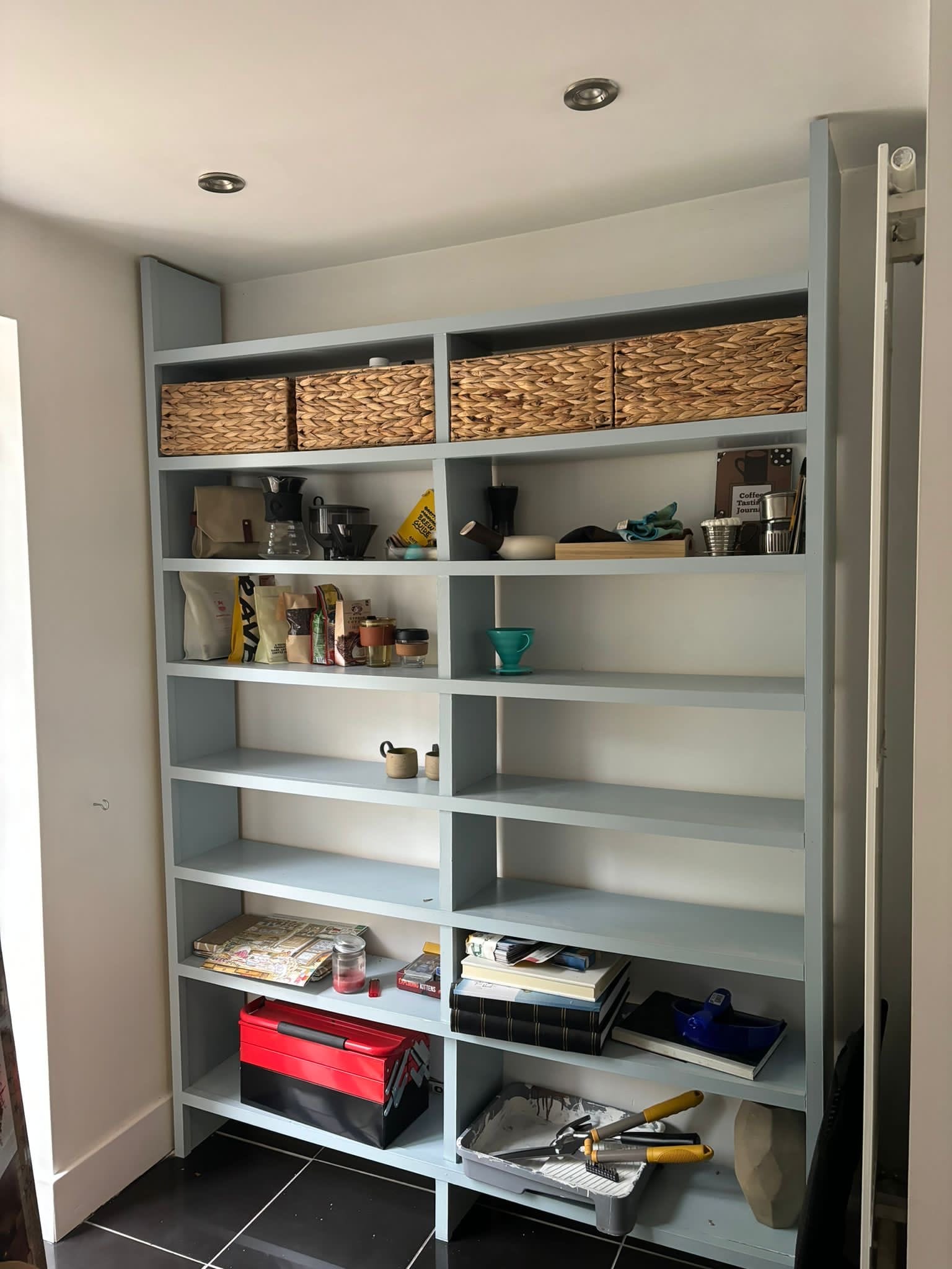 Painted Open Shelving
